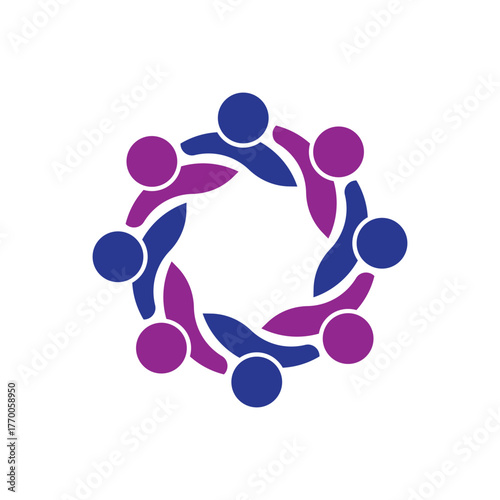 rotating successful people community logo design