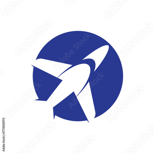 holiday logo design with plane travel