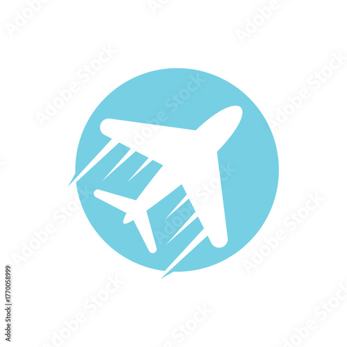 holiday logo design with plane travel