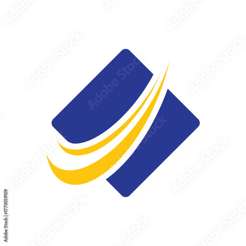 abstract logo design with curved lines