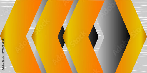 Modern Abstract Geometric Background with Blue, hunter and orange shapes on a light gray background with white stripes. eps 10