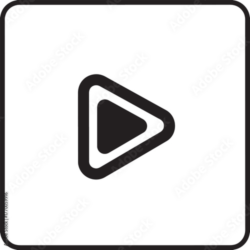 Sleek play button icon for website interface, modern design element, engaging user experience, promoting video content, streaming platform symbol, media player control