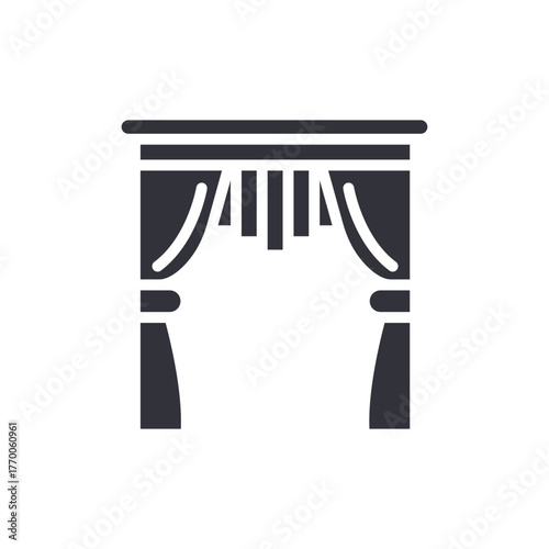 Curtain Illustration Symbol Decoration Interior Design Icon