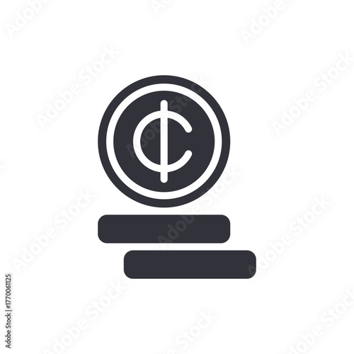 Simple Coin Stack Vector Glyph Illustration Graphic Element