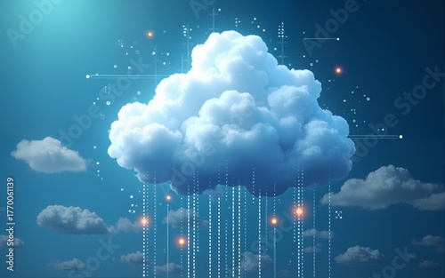 Cloud computing technology concept. High quality