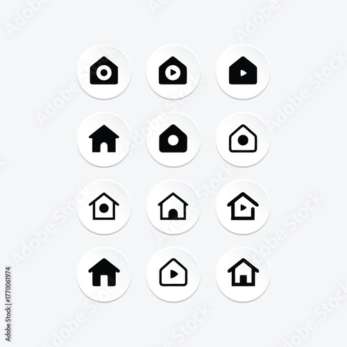 House and Interior Design Icons Collection – Line Style