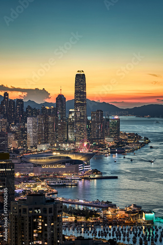 hong kong skyline at night