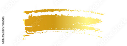 Gold bronze glitter paper piece brushstroke painting blot smear. Abstract glow shine stain on white background.Eps10