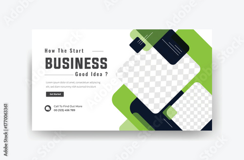 corporate business YouTube thumbnail design, business presentation template design 