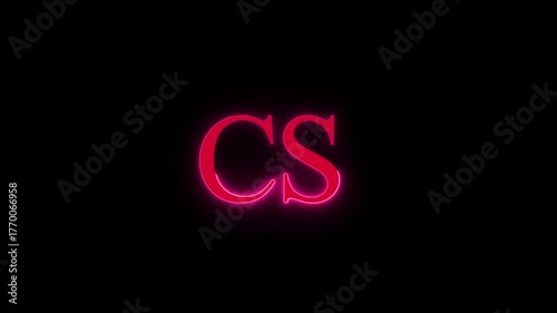 Stylish CS Letter Logo Neon Glowing