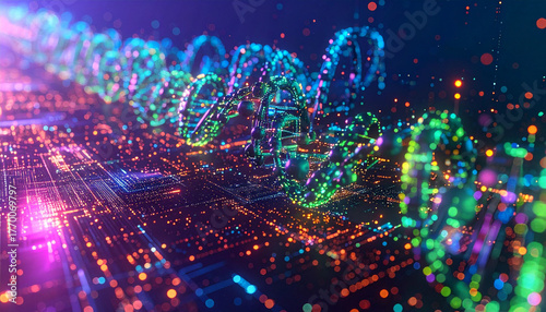 Abstract representation of digital data evolution colorful biology
