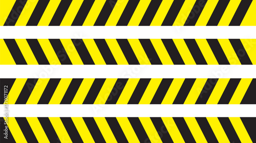 warning tapes with yellow and black stripes. crime scene or danger zone. Police crossed ribbon. Warning border tape with yellow and black diagonal. Vector collection of yellow striped police tape in