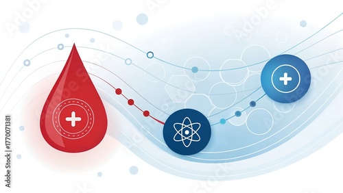 Transition from Blood Drop to Blue Awareness Circle