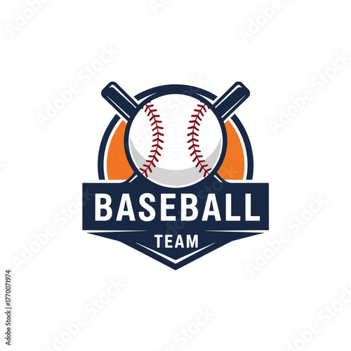 Vector art of baseball team logo, ideal for sports branding, tournament logos, or athletic merchandise