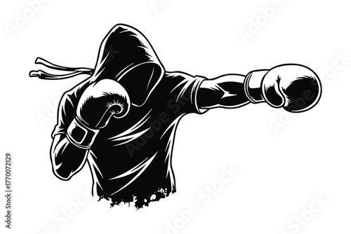 Dynamic Sports Action Player Vector Silhouette Set Boxer Ball Shot