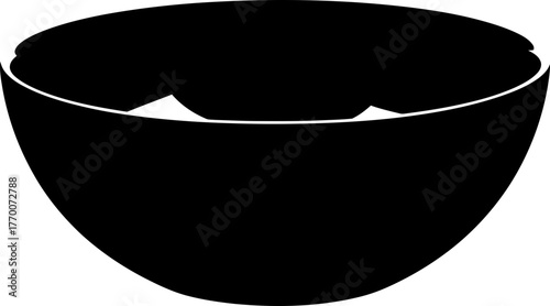 sleek black bowl graphic symbol of nourishment, space, and possibility