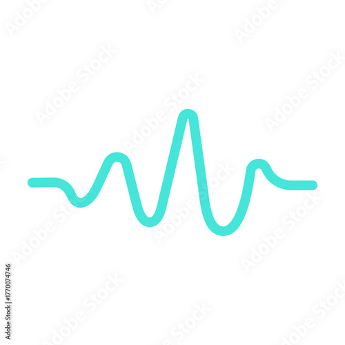 Vibrant Aqua Waveform Illustrating Sound Frequencies and Digital Audio Signal Data Analysis