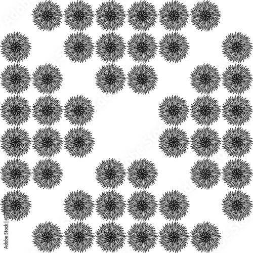 black and white Chrysanthemum dot triangle pattern, seamless pattern, seamless pattern with blue flowers repeat style, replete image design for fabric printing