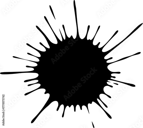 a sudden black ink burst, pure chaotic energy, artistic expression unleashed