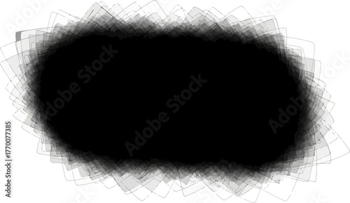 layered fragmented squares define an abstract, dark, mysterious digital portal