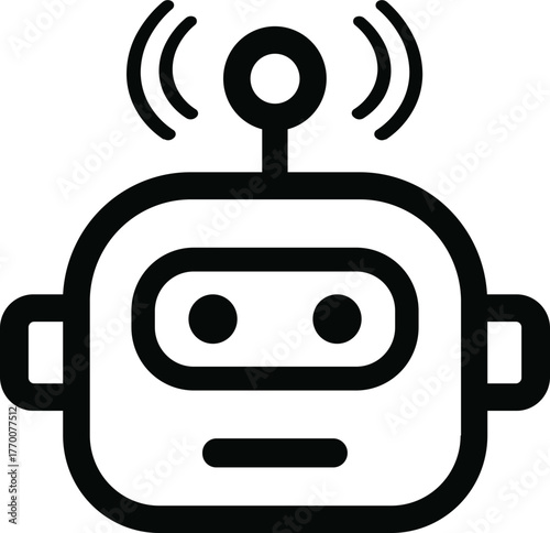 Cute AI Robot Chatbot Icon