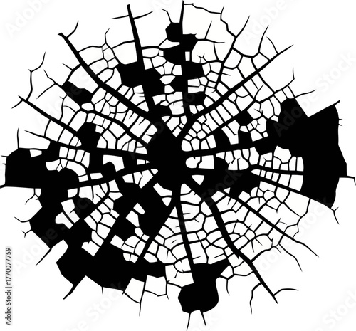 origin point dynamic dark cracks radiate across the pristine surface