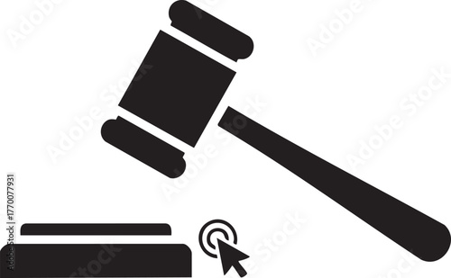 Online Auction Gavel Silhouettes for Financial Legal Decision Making