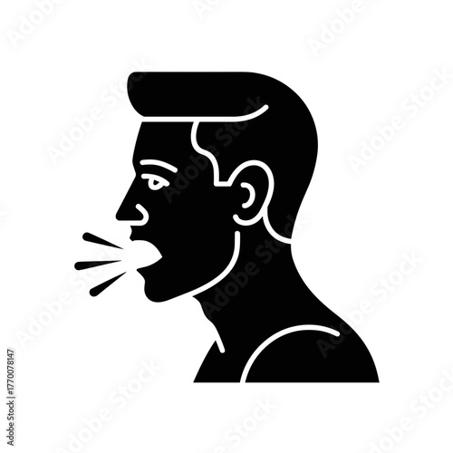 a person is coughing and sneezing spreading germs and droplets indicating illness and respiratory symptoms