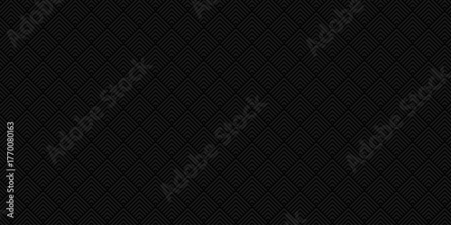 Minimal overlap vector black mosaic gradient Pattern grid metal lines fabric square background. seamless fabric geomatics overlapping create retro line pattern design.	