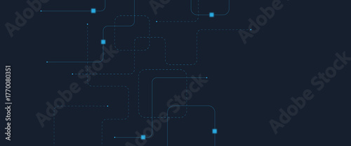 Abstract digital AI circuit board background with tech icons. Digital technology motherboard texture design. Engineering circuit board concept for poster, header, banner, website, presentation