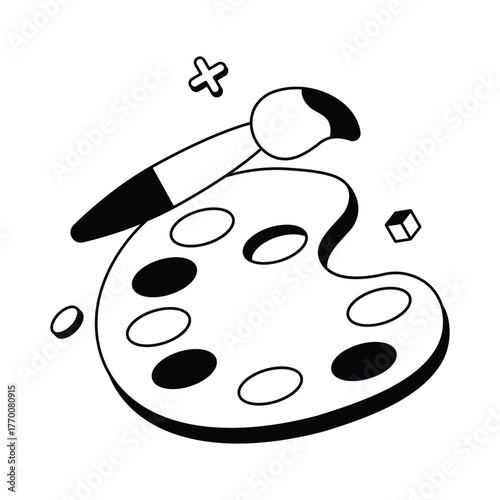 Showing artistic shades and creative painting style Vector Icon
