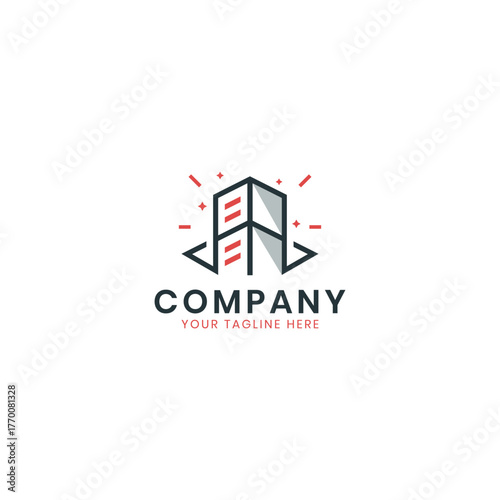 Modern Rising Real estate logo design