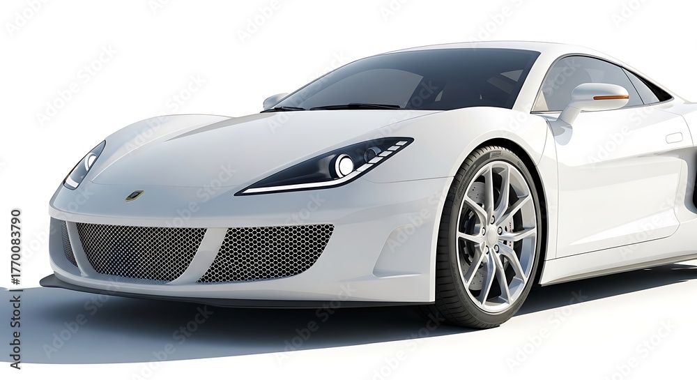Fototapeta premium Front view of a generic and brandless moder car