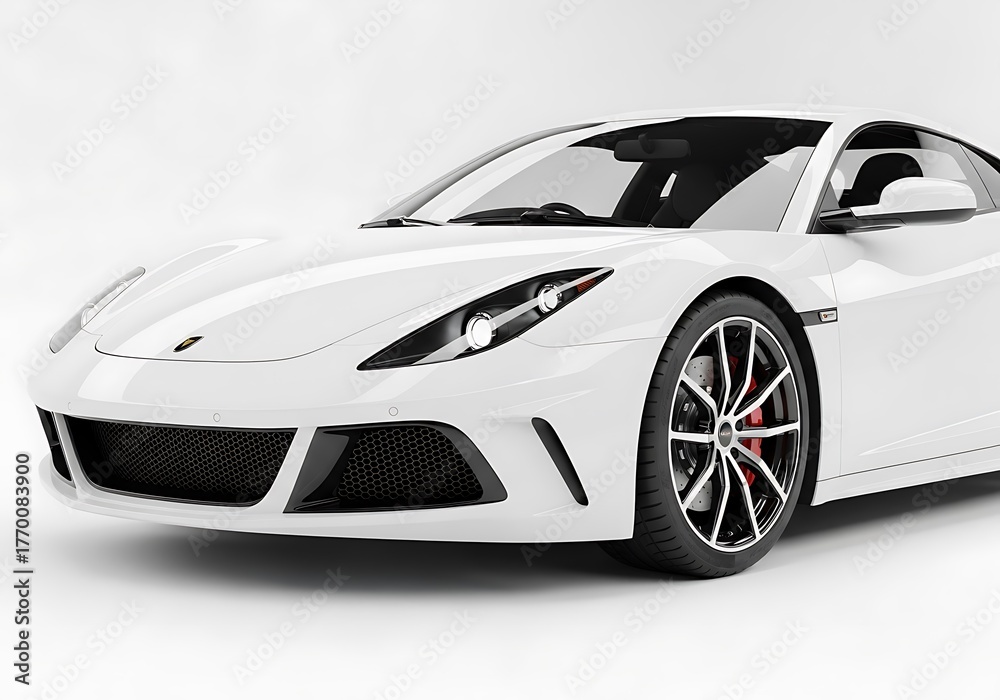 Fototapeta premium Front view of a generic and brandless moder car