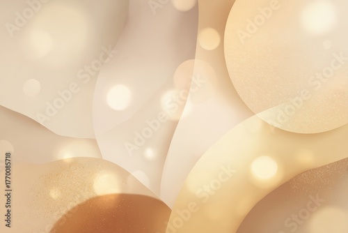 Elegant abstract background beige gold curves sparkles shades texture design minimalistic artistic soft light blurred bokeh luxury warm tones aesthetic creative pattern