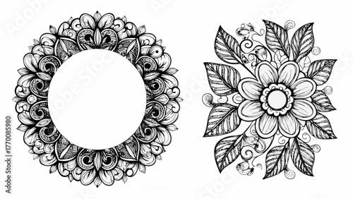 Elegant floral mandala with space for text, ideal for invitations, greetings, and creative designs