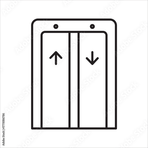 elevator icon , lift line symbol vector illustration on white background