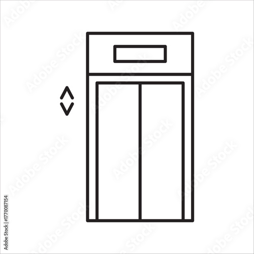 elevator icon , lift line symbol vector illustration on white background
