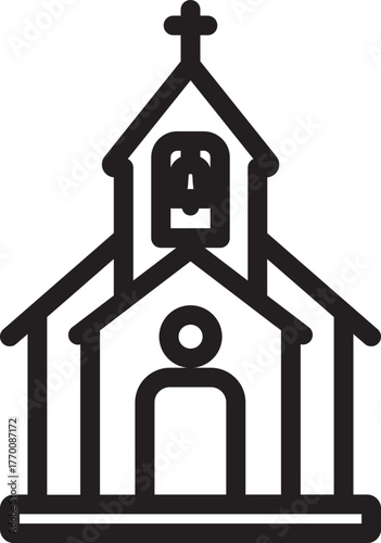 Church Line Icon