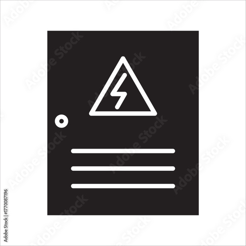 electric panel box vector. Electric distribution icon. editable on white background