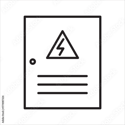 electric panel box vector. Electric distribution icon. editable on white background