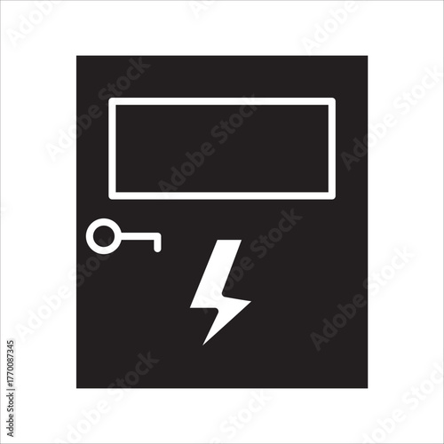electric panel box vector. Electric distribution icon. editable on white background