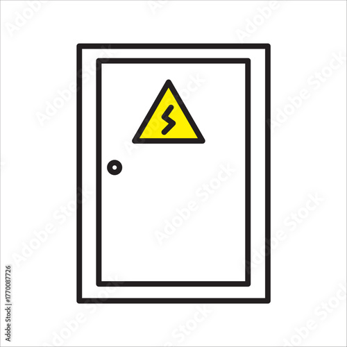 electric panel box vector. Electric distribution icon. editable on white background