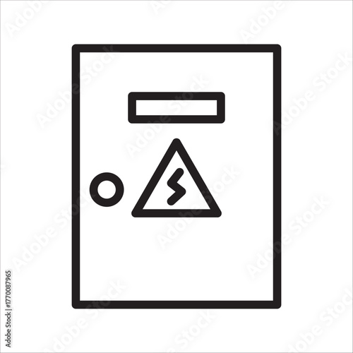 electric panel box vector. Electric distribution icon. editable on white background