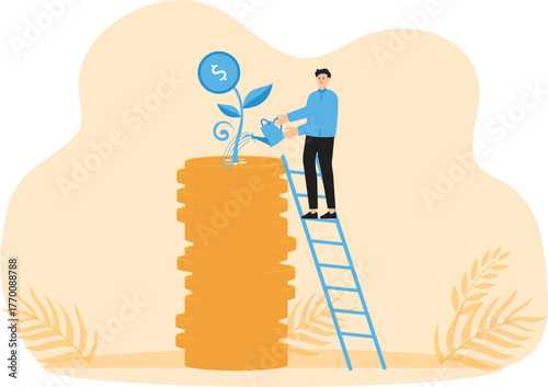 Investment and Business invest money in self development, knowledge and education and Personal finance management and financial literacy concept.
