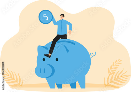 Financial education illustration set and Student characters investing money in education and knowledge. Personal finance management and financial literacy concept
