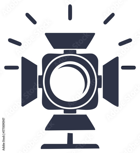 Spotlight Icon Vector Illustration a Shining Light for the Camera and Video Productions with a Simple Design