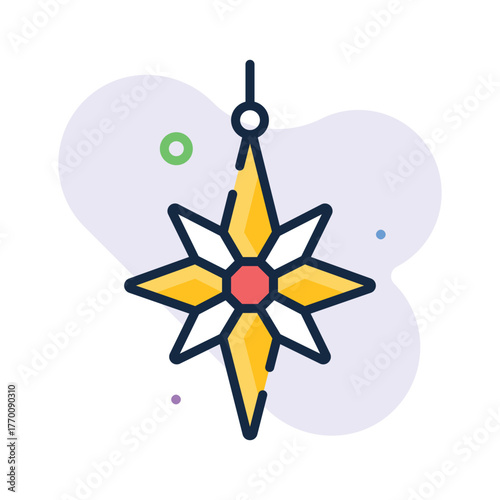 Take a look at this amazing flat outline icon of christmas ornament