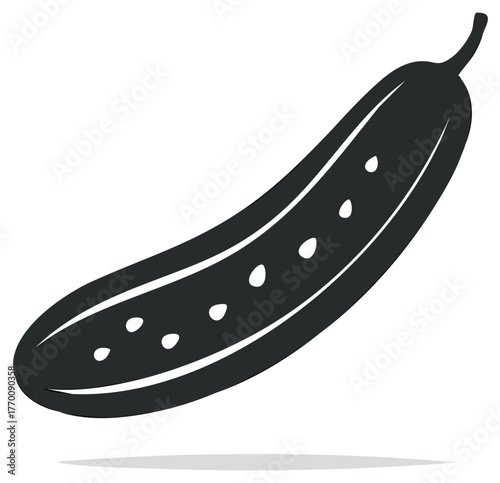 Stylized cucumber graphic healthy food ingredient silhouette vector illustration