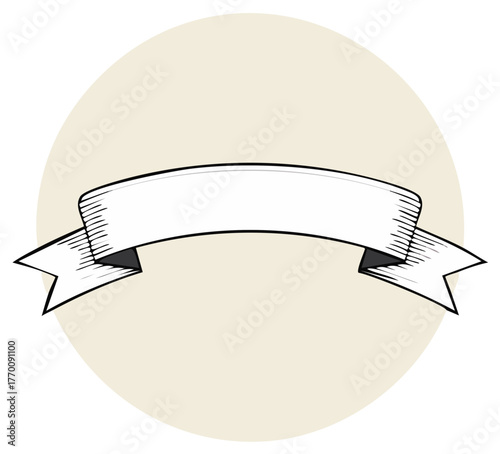 Decorative vector banner with detailed shading inside a circle for text or logos